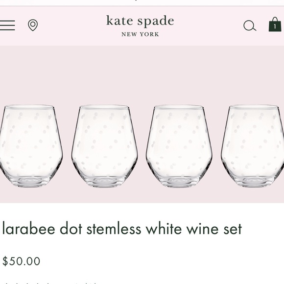 kate spade Dining Nwt Kate Spade Larabee Dot Stemless Wine Glass
